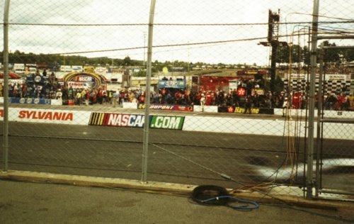 close up view of NHIS track and catchfence during
              Sylvania 300