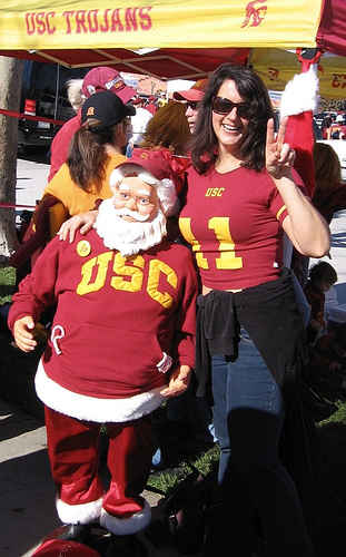 Dr. Blaine with fellow Trojan, Santa!
