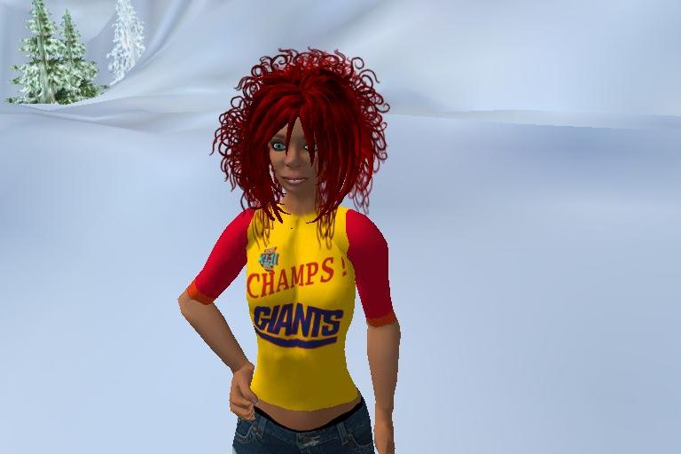 Tammy Nowotny in Giants championship T shirt